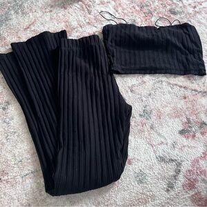 Good American 90s Ribbed Flare Pant Set